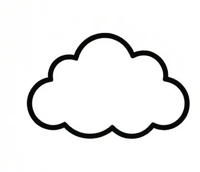 a cloud with a white background